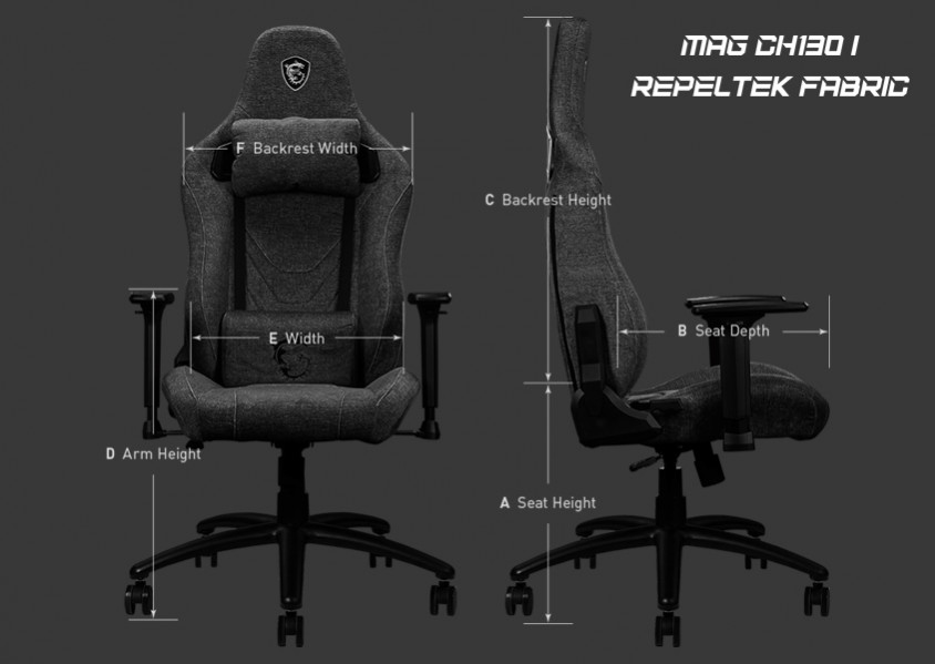 MSI MAG CH130 I REPELTEK FABRIC Gaming (Oyuncu) Koltuğu