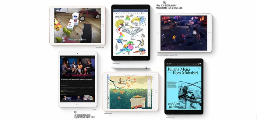 Apple iPad 8.Nesil 10.2″ Wi-Fi + Cellular 32GB Altın MYMK2TU/A Tablet 