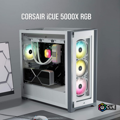 Corsair iCUE 5000X RGB CC-9011213-WW E-ATX Mid-Tower Gaming Kasa