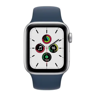 Apple Watch SE GPS 44mm Gümüş Alüminyum Kasa ve Uçurum Mavisi Spor Kordon MKQ43TU/A