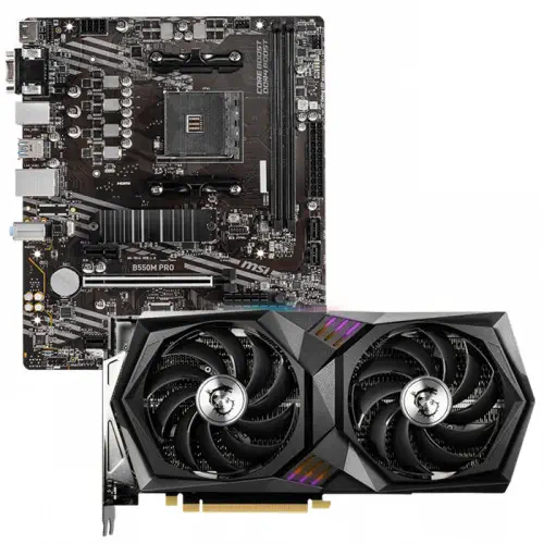 MSI GeForce RTX 3060 Ti GAMING X 8G LHR Ekran Kartı + MSI B550M PRO Anakart Bundle