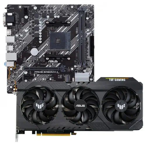 Asus TUF-RTX3060TI-O8G-V2-GAMING Ekran Kartı + Asus Prime B450M-K II Anakart Bundle