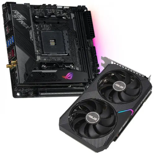 Asus DUAL-RTX3060TI-8G-MINI-V2 Ekran Kartı + Asus ROG Strix X570-I Gaming Anakart Bundle