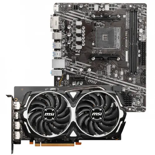 MSI Radeon RX 6600 Armor 8G V1 Ekran Kartı + MSI A520M-A PRO Anakart Bundle