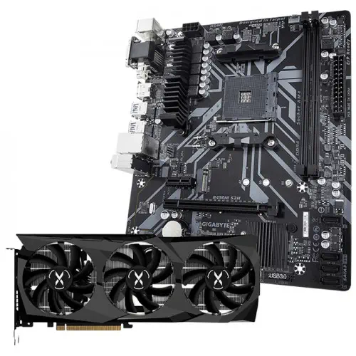 XFX RX-67XTYJFDV Ekran Kartı + Gigabyte B450M S2H V2 Anakart Bundle