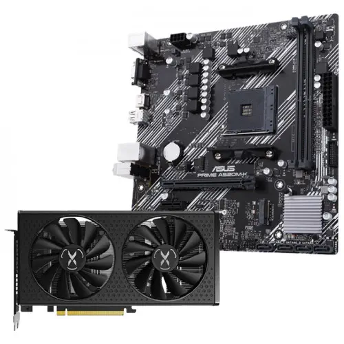XFX RX-66XT8DFDQ Ekran Kartı + Asus Prime A520M-K Anakart Bundle