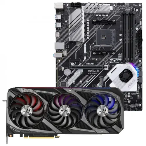 Asus ROG-STRIX-RTX3070-O8G-V2-GAMING Ekran Kartı + Asus Prime X570-P Anakart Bundle