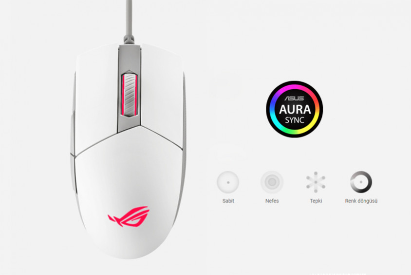 Asus ROG Strix Impact II Moonlight White Kablolu Gaming Mouse