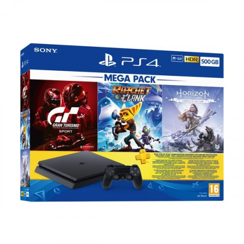 Sony Playstation 4 Slim 500GB Mega Paket Horizon Zd Ce + Gt Sport + Ratchet & Clank + 3 Aylık Ps Plus