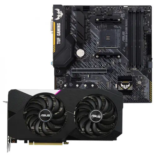 Asus DUAL-RTX3060TI-O8G-V2 Ekran Kartı + Asus TUF GAMING B450M-PLUS II Anakart Bundle