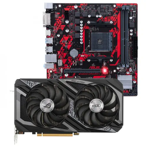 Asus ROG-STRIX-RX6600XT-O8G-GAMING Ekran Kartı + Asus B450M-DRAGON Anakart Bundle