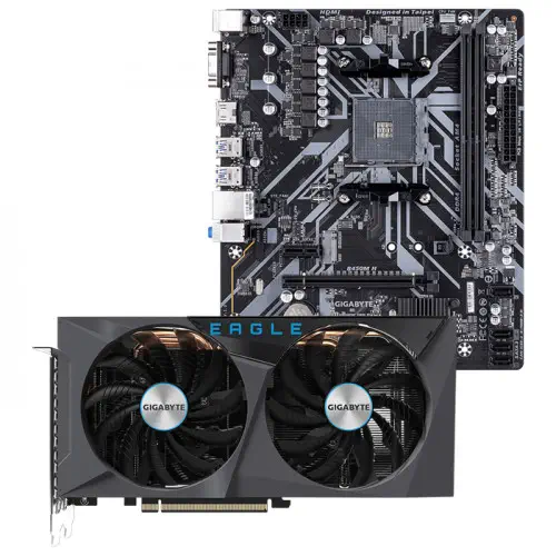 Gigabyte GV-N3060EAGLE OC-12GD V2 Ekran Kartı + Gigabyte B450M H Anakart Bundle