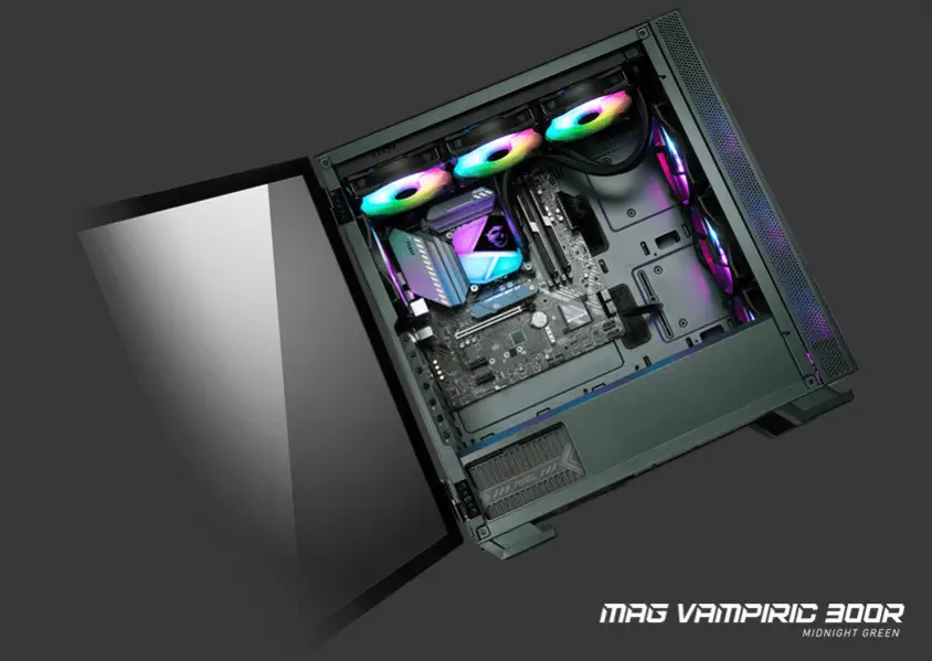 MSI MAG Vampiric 300R Midnight Green ATX Mid-Tower Gaming Kasa