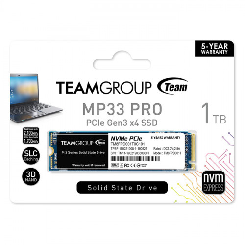 Team MP33 Pro TM8FPD001T0C101 1TB NVMe PCIe M.2 SSD Disk