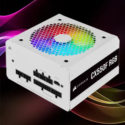 Corsair CX550F RGB White CP-9020225-EU 550W Full Modüler Power Supply