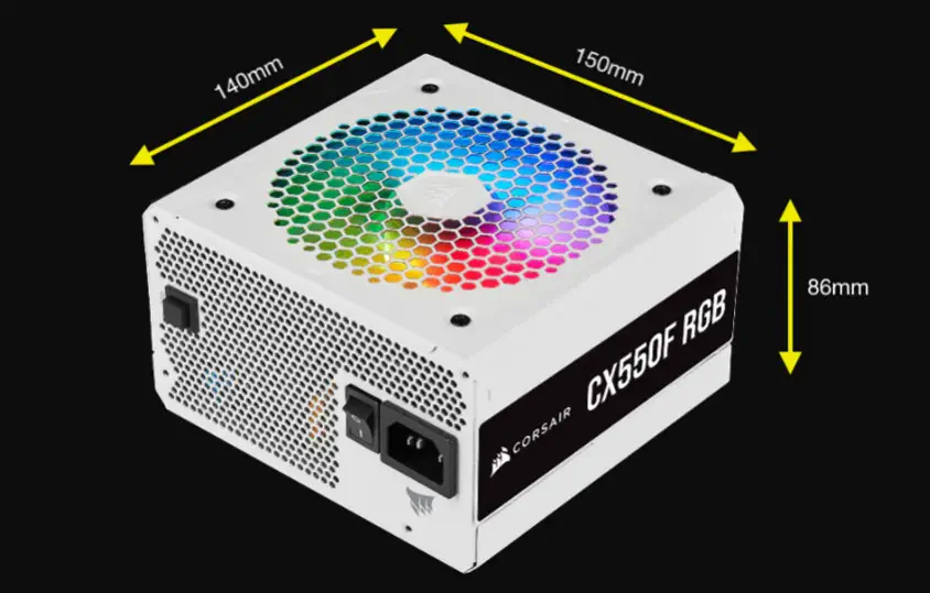 Corsair CX550F RGB White CP-9020225-EU 550W Full Modüler Power Supply