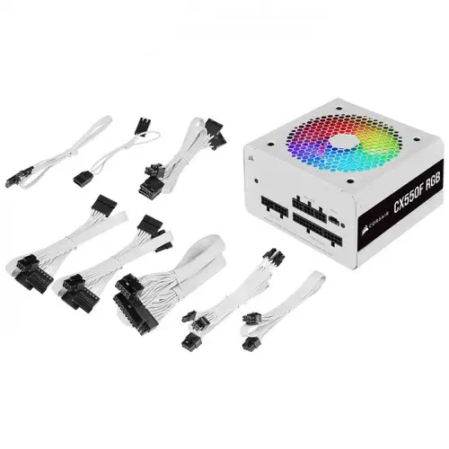 Corsair CX550F RGB White CP-9020225-EU 550W Full Modüler Power Supply