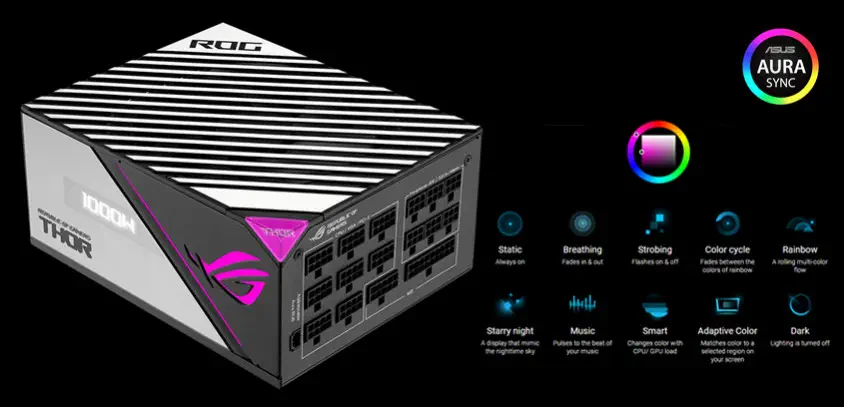 ASUS ROG-THOR-1000P2-GAMING v2 Full Modüler Gaming Power Supply
