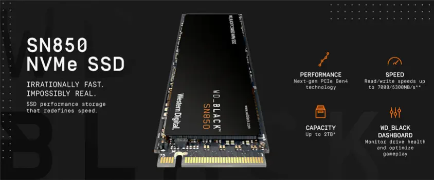 WD Black SN850 WDS500G1X0E 500GB PCIe NVMe M.2 SSD Disk