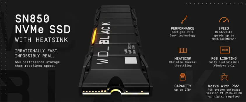 WD Black SN850 WDS100T1XHE 1TB PCIe NVMe M.2 SSD Disk