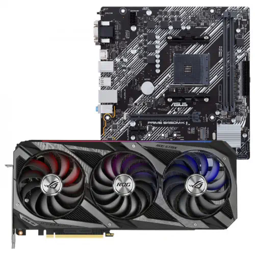 Asus ROG-STRIX-RTX3070TI-O8G-GAMING Ekran Kartı + Asus Prime B450M-K II Anakart