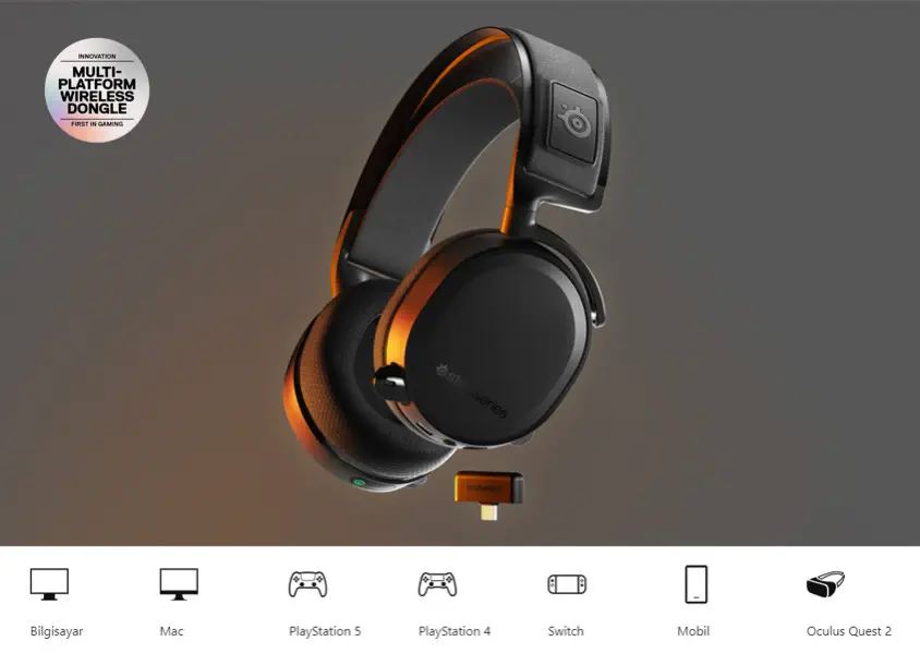 SteelSeries Arctis 7+ Kablosuz Siyah Gaming Kulaklık