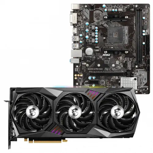 MSI GeForce RTX 3070 Ti GAMING X TRIO 8G Ekran Kartı + MSI A320M-A Pro Max Anakart Bundle