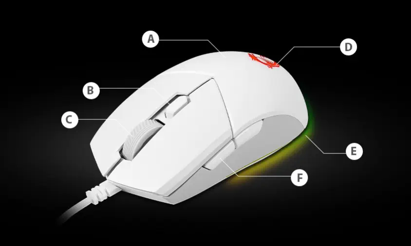 MSI Clutch GM11 White Kablolu Gaming Mouse