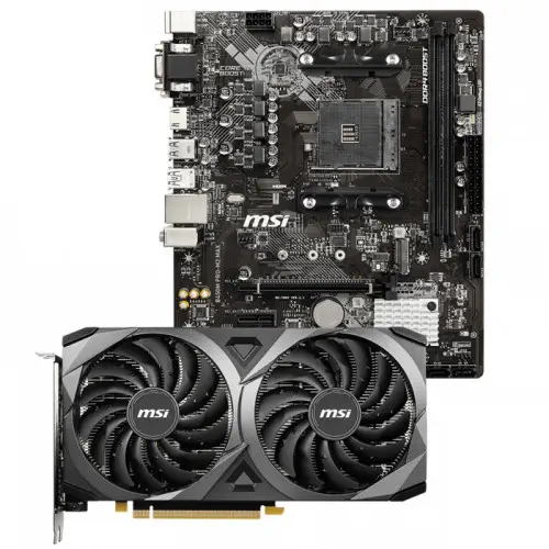 MSI GeForce RTX 3060 Ti Ventus 2X 8G OCV1 LHR Ekran Kartı + MSI B450M PRO-M2 MAX Anakart Bundle