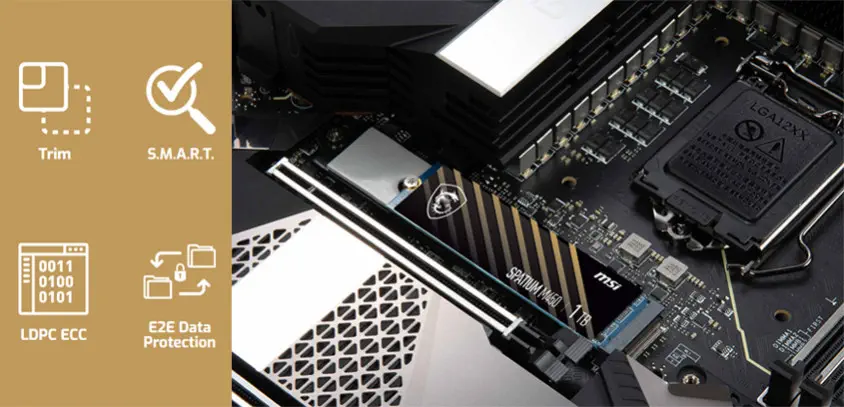 MSI Spatium M450 500GB 3600/2300MB/sn PCIe 4.0 NVMe M.2 SSD Disk