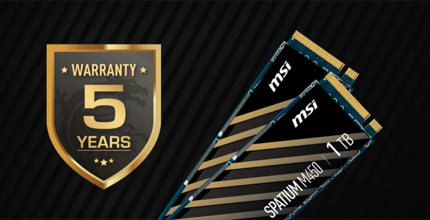 MSI Spatium M450 500GB 3600/2300MB/sn PCIe 4.0 NVMe M.2 SSD Disk