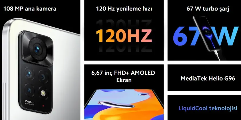 Xiaomi Redmi Note 11 Pro 128GB 6GB RAM Beyaz Cep Telefonu