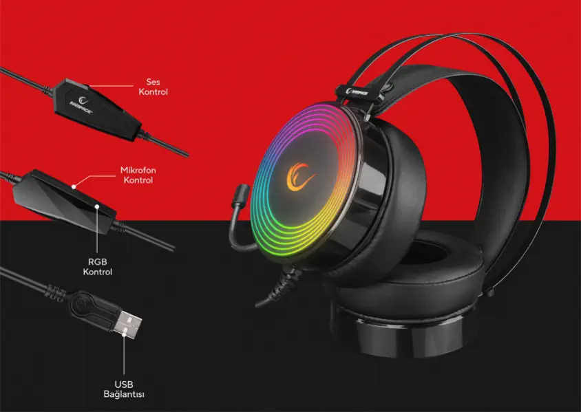 Rampage RM-K97 HELIX Kablolu Gaming Kulaklık