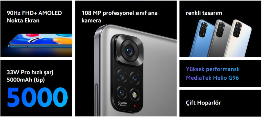 Xiaomi Redmi Note 11S 128GB 6GB RAM Beyaz Cep Telefonu