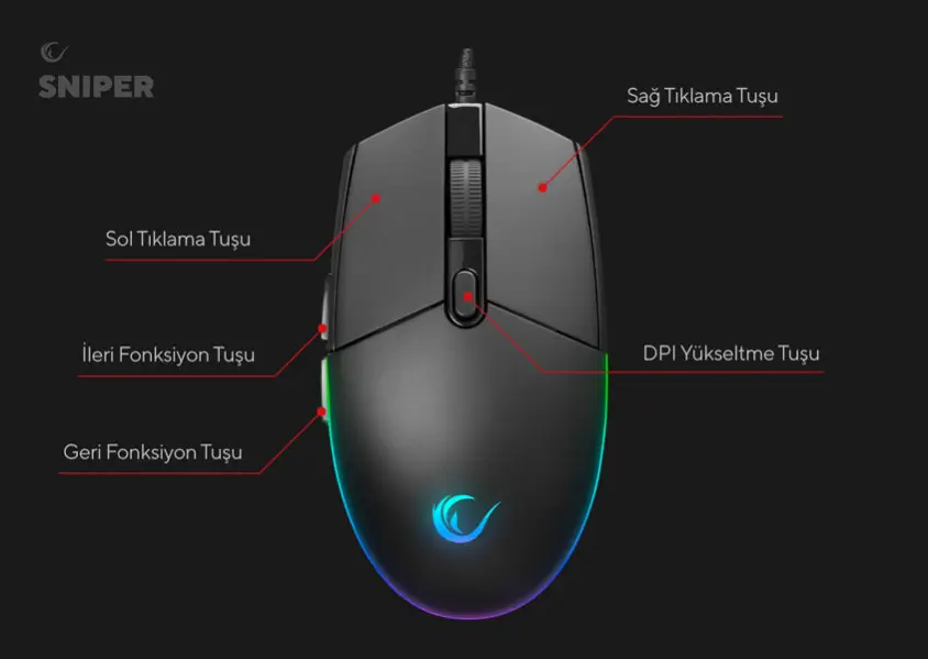 Rampage SMX-R18 SNIPER Kablolu Gaming Mouse