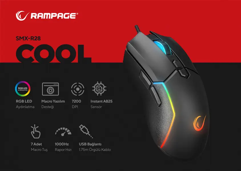 Rampage SMX-R28 COOL Kablolu Gaming Mouse