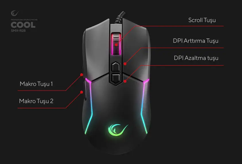 Rampage SMX-R28 COOL Kablolu Gaming Mouse