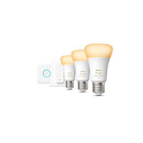 Philips HueWA 8-75W Beyaz Ambiyans Akıllı Başlangıç Seti 3`lü Kumandalı E27 Bluetooth Özellikli