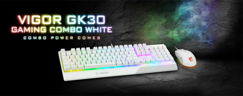 MSI Vigor GK30 Combo White Kablolu Gaming Klavye Mouse Set