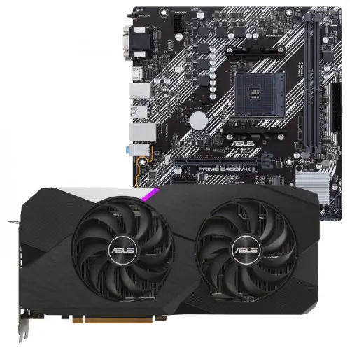 Asus DUAL-RX6700XT-O12G Ekran Kartı + Asus Prime B450M-K II Anakart Bundle