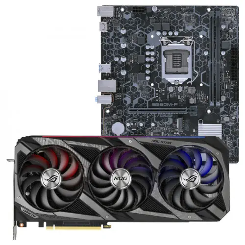 Asus ROG-STRIX-RTX3080-O12G-GAMING Ekran Kartı + Asus B560M-P-SI Anakart Bundle