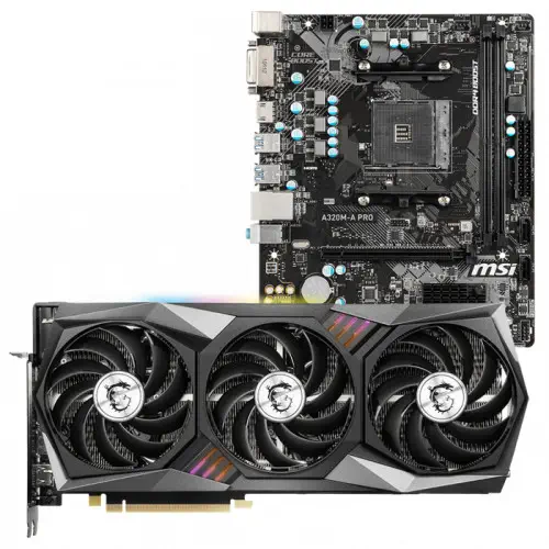 MSI GeForce RTX 3070 GAMING Z TRIO 8G LHR Ekran Kartı + MSI A320M-A Pro Anakart Bundle