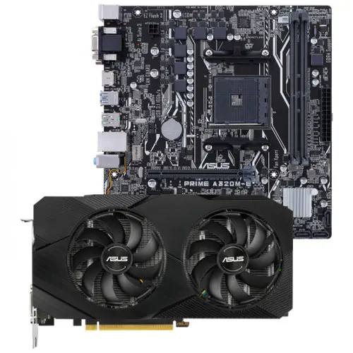 Asus DUAL-RTX2060-O12G-EVO Ekran Kartı + Asus Prime A320M-E Anakart Bundle