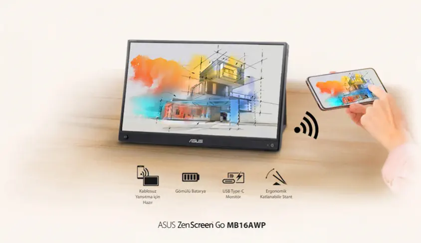 Asus ZenScreen Go MB16AWP 15.6” IPS Full HD Taşınabilir Monitör