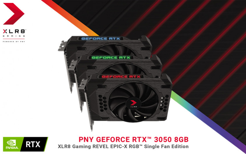 PNY GeForce RTX 3050 8GB XLR8 Gaming Revel Epic-X RGB Gaming Ekran Kartı