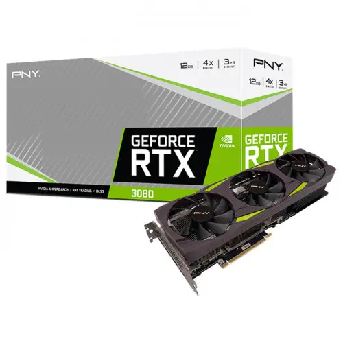 PNY GeForce RTX 3080 12GB Uprising Triple Fan LHR Gaming Ekran Kartı