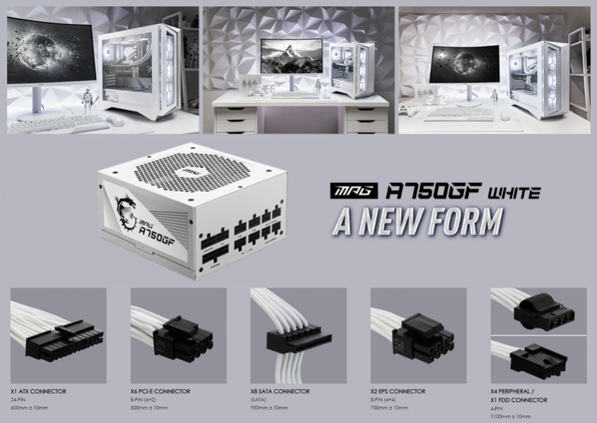 MSI MPG A750GF White 750W Full Modüler Gaming Power Supply