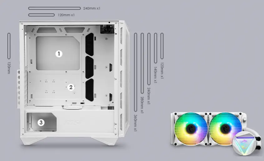 MSI MPG Gungnir 110R White ATX Mid-Tower Gaming Kasa