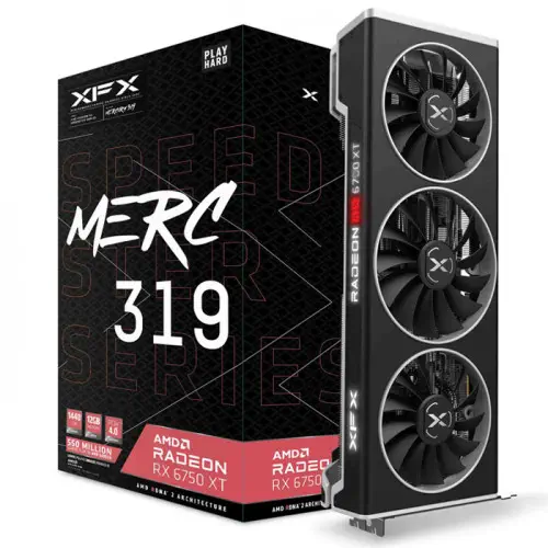 XFX Speedster MERC 319 AMD Radeon RX 6750 XT Black Gaming Ekran Kartı