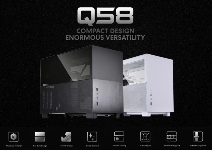 Lian Li Q58X4 Mesh Siyah Mini-Tower Mini-ITX Gaming (Oyuncu) Kasa (G99.Q58X4.00)